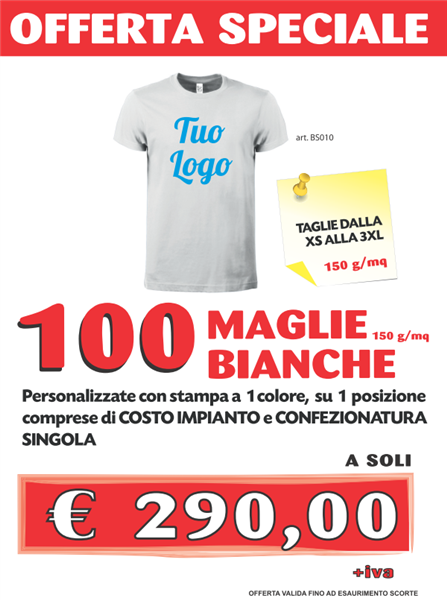 Offerta T-shirt bianche BS010