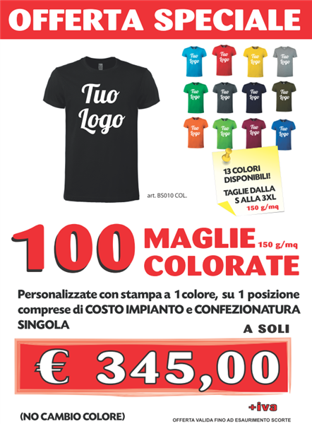 Offerta T-shirt colorate BS010